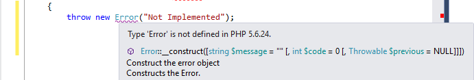 Class 'Error' is available since PHP 7