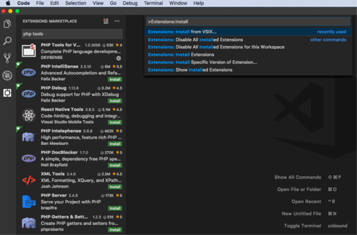 VS Code Marketplace MacOS Install