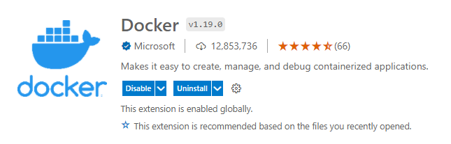 Docker extension for Visual Studio Code