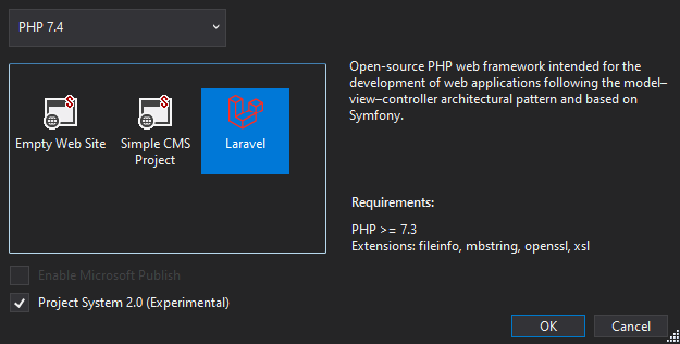 New Project with Laravel template