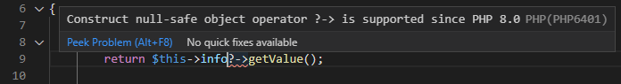 php 8.0 in vs code