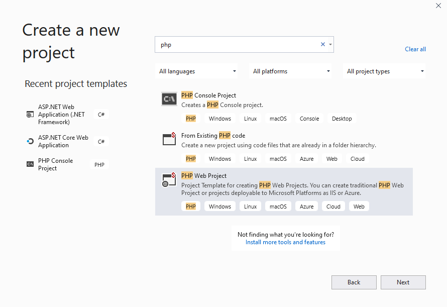 New Project - First Dialog