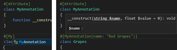 attributes completion
