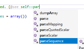 completion after @see PHPDoc