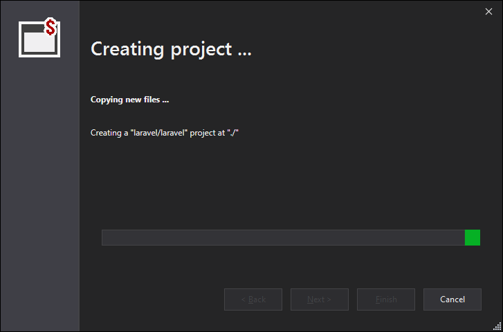 new laravel project creation