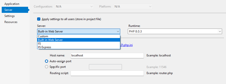 php project properties