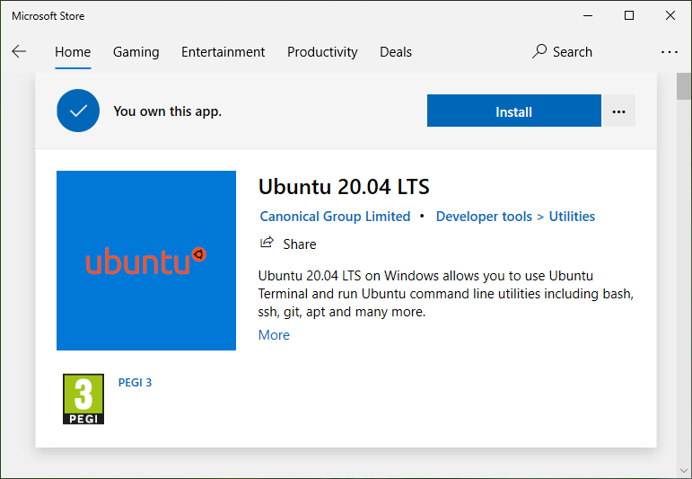 Ubuntu in Windows Store