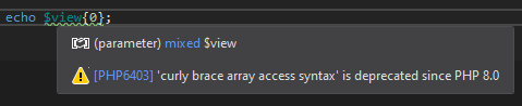 php curly brace error