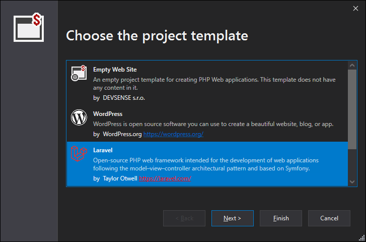 new Laravel project