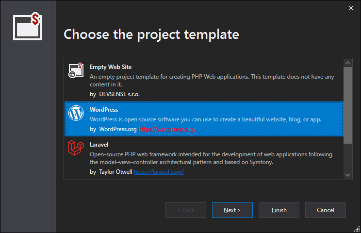 new wordpress project