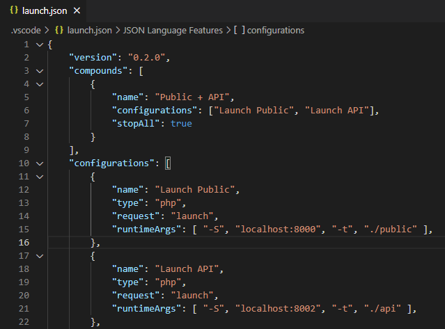 VS Code Compound Launch Configuration