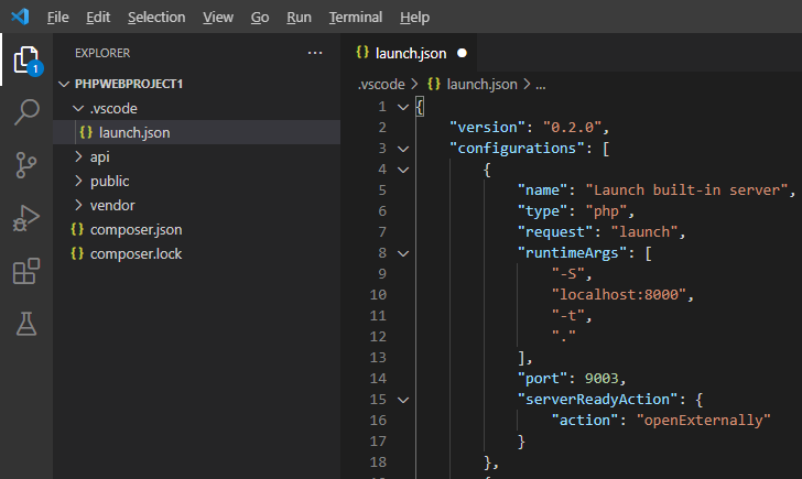 default launch.json