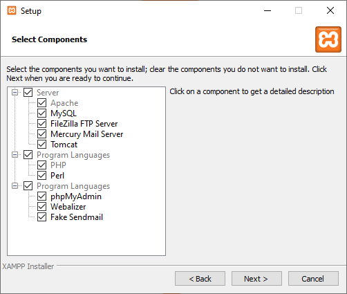 XAMPP Installation Wizard
