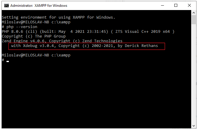 XAMPP with Xdebug