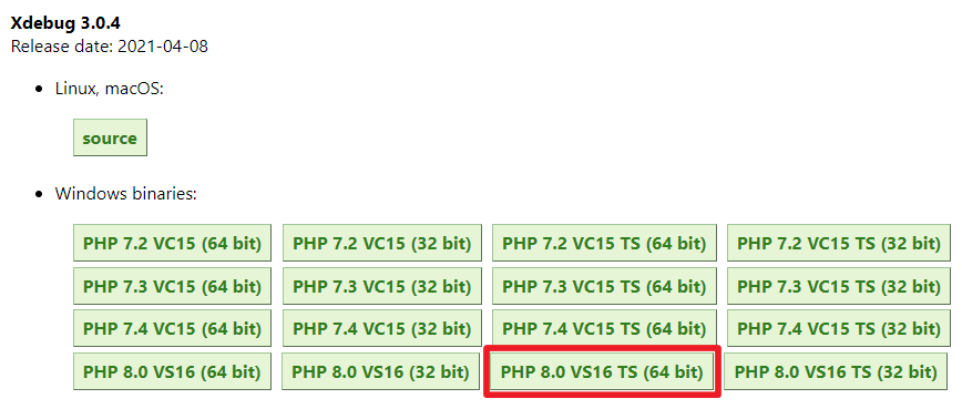Xdebug 8.0 64bit TS