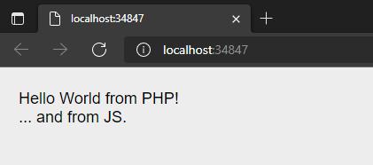 Project output in the browser