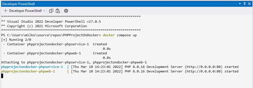 docker compose up