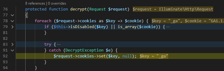 php debug inlines