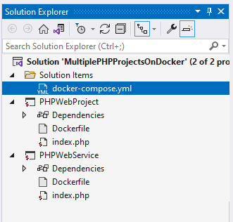 docker-compose.yml in the Solution Explorer
