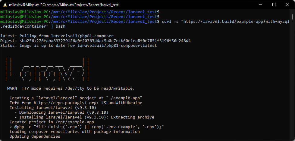 Getting the laravel