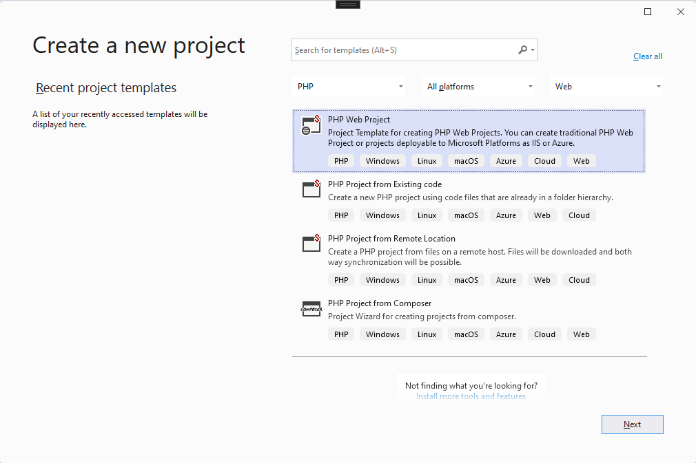 Create a new PHP Project