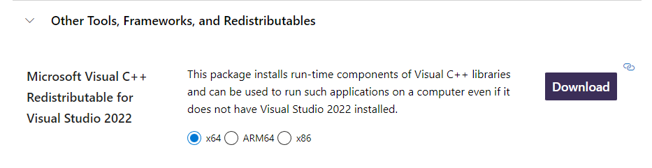 Visual Studio Download Page