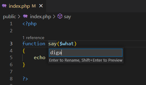 Rename function
