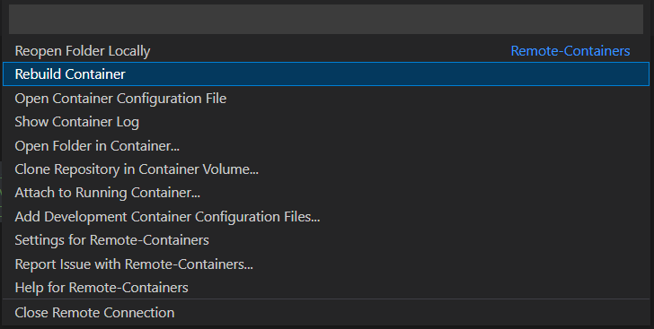 Rebuild container