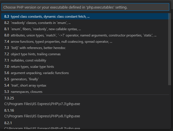 php version picker