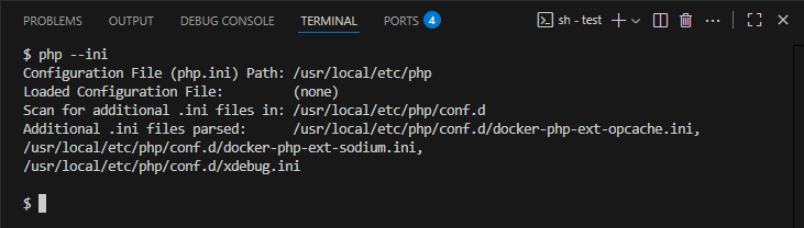 php --ini command