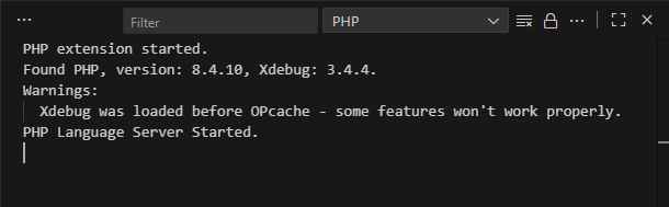 Warning that Xdebug