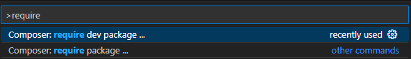require dev package