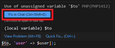 Diagnostic with Fix