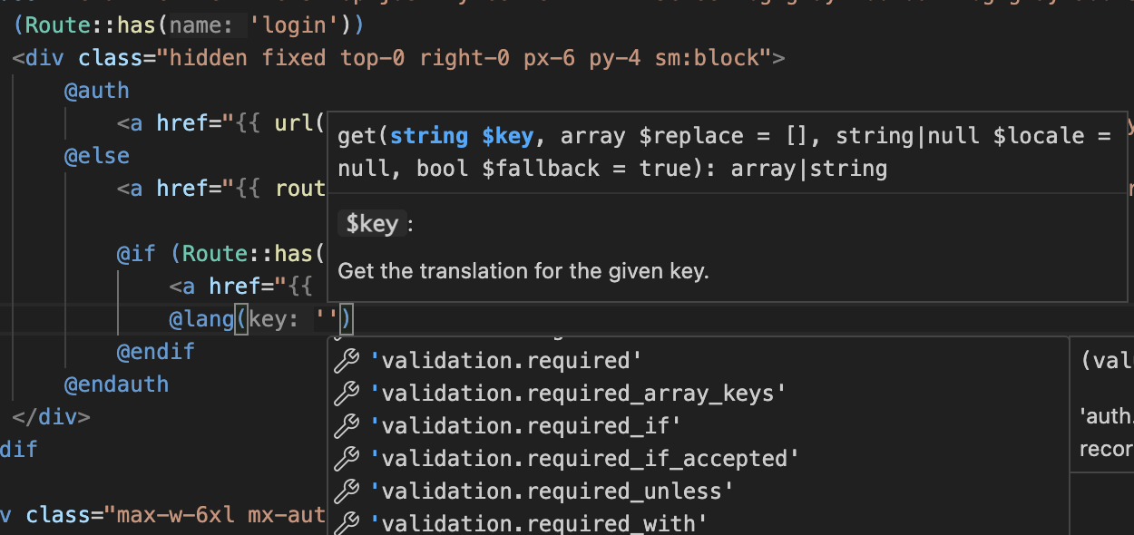 lang completion