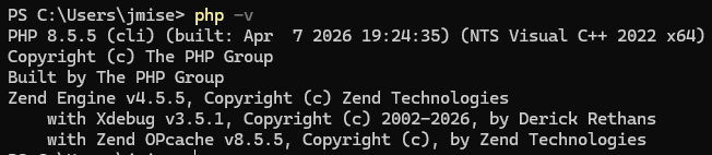 php -v