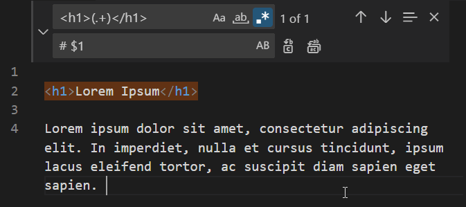 HTML title to markdown