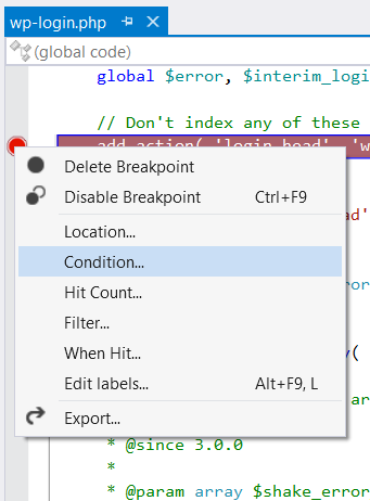 Tracepoint in Visual Studio