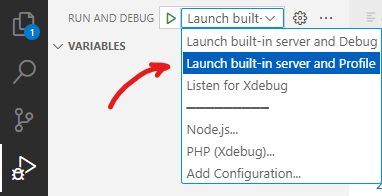 Choose PHP profiling profile