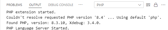 VSCode Output with PHP and XDebug