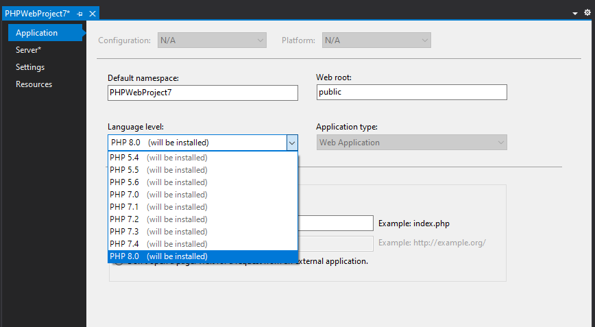 Managing multiple PHP versions on Windows with Visual Studio