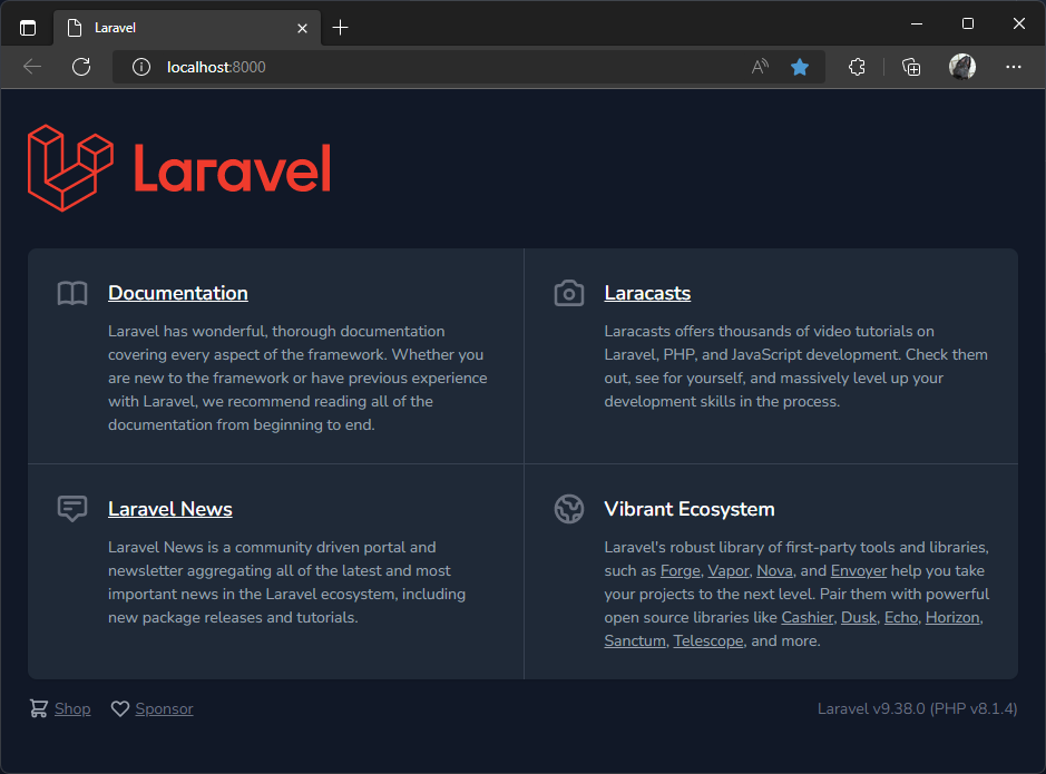 Laravel in browser