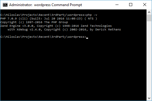 Command Prompt with PHP7
