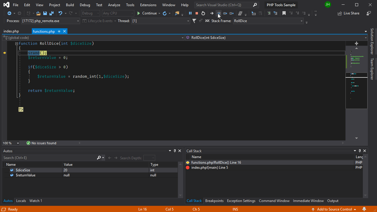 Stepping through code